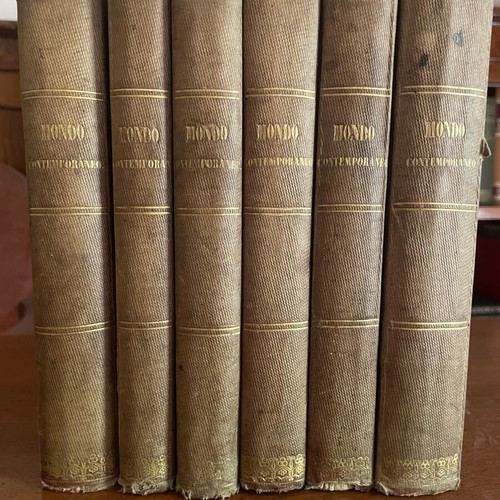 Il Mondo Contemporaneo six-volume set used, Italian edition 1843-1844
