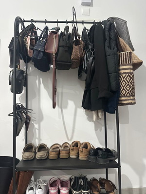 IKEA GRÄFJÄLLET ράγα ρούχων 90x36x175εκ, μαύρο/ανθρακί