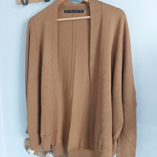 Zara women's cardigan camel new, size small with balloon sleeves