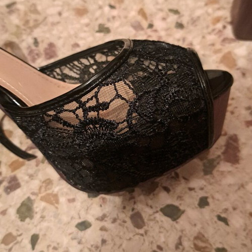 Tsoukalas Shoes sandals used, black with thick heel size 41