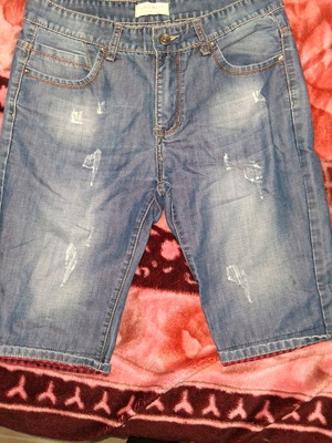Men's denim bermuda shorts used, size M, blue