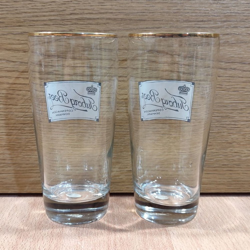 Tuborg beer set of two promotional glasses 300ml like new