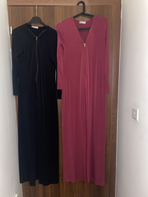 No Stress maxi dresses, pack of 2, front zipper, slit hem