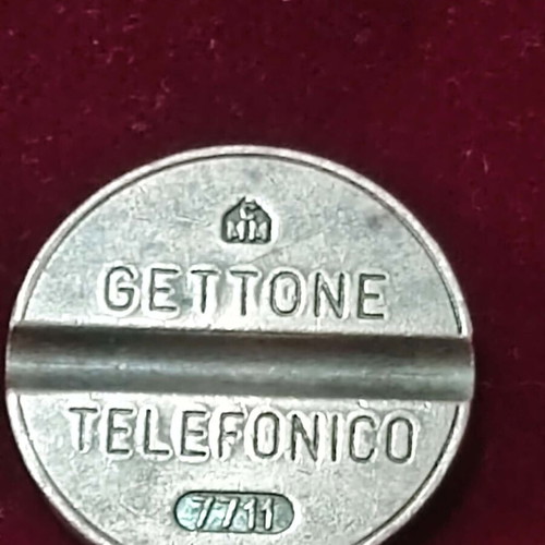 Italian collectible telephone tokens used, set of 2, copper color