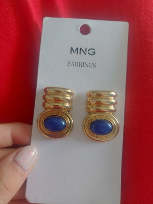 Mango earrings new, blue and gold