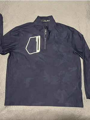 Ralph Lauren RLX μπλούζα με φερμουάρ quarter-zip σε ναυτικό καμουφλάζ XXL σαν καινούργιο