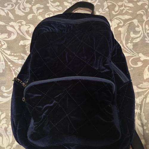 Bagpack velvet dark blue, like new