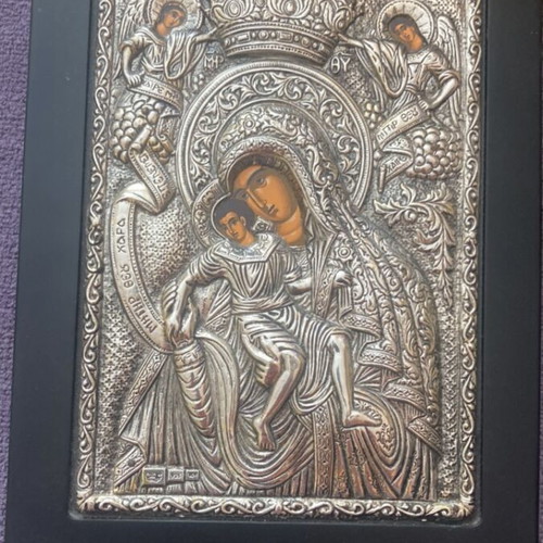 Virgin Mary silver icon 925 like new