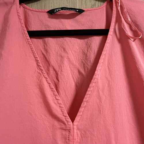 Zara maxi dress with balloon sleeves like new, pink, XS