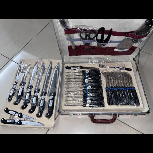 Vintage Solingen Set with Professional Knives New in Case