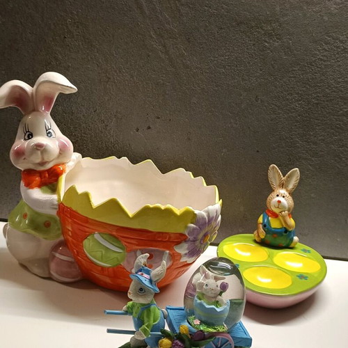 Set of 3 Easter ceramic decorations like new