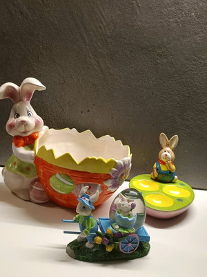 Set of 3 Easter ceramic decorations like new