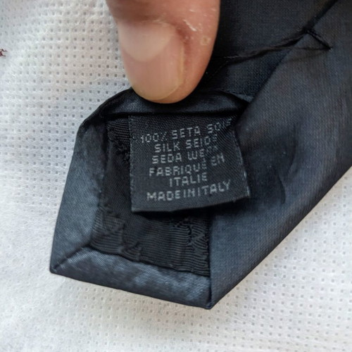 DKNY tie used, 100% silk metallic anthracite color