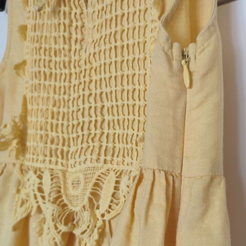 Mayoral summer dress for girl 6 years old like new, yellow, cotton and linen