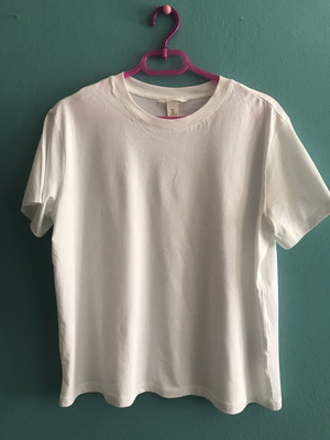 T-shirt H&M white, new, size L, 100% cotton