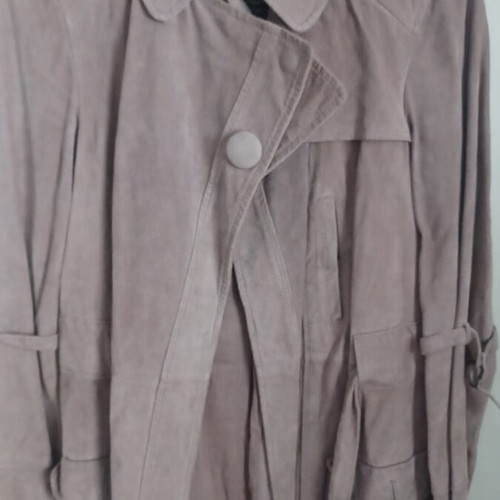 Naf Naf women's suede coat like new, beige, size L
