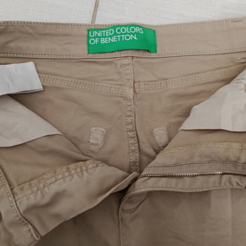 United Colors of Benetton men's pants used, blue denim and beige chino, size M