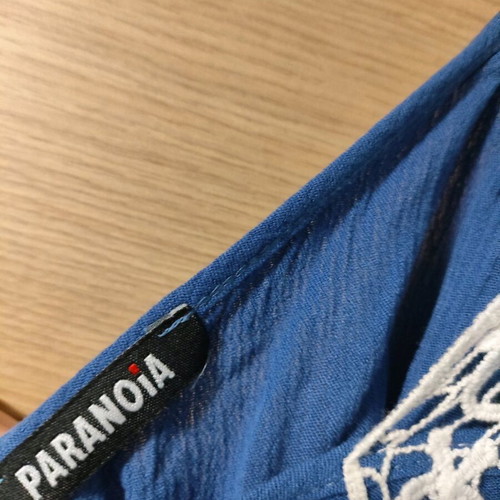 Blue Roua top Paranoia like new with back design