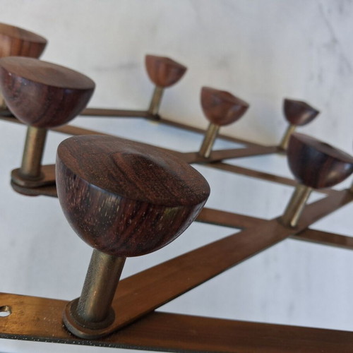 Vintage wall hanger metal and wood used, 1960-1970