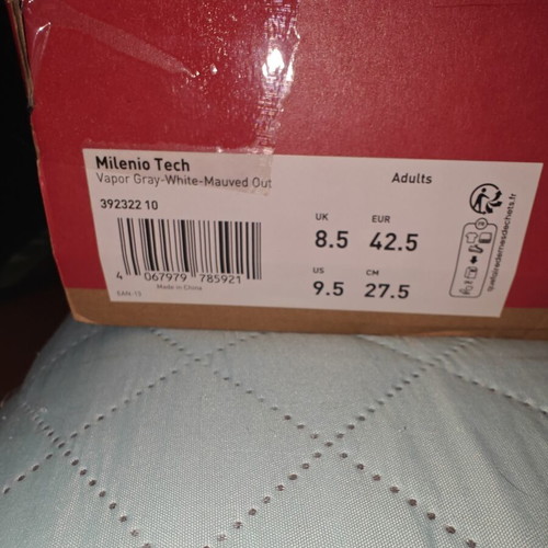 Puma Milenio Tech sneakers new, white with pink and blue accents, size 42.5
