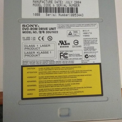 Sony DVD ROM for PC 16X P23009044 used, not working