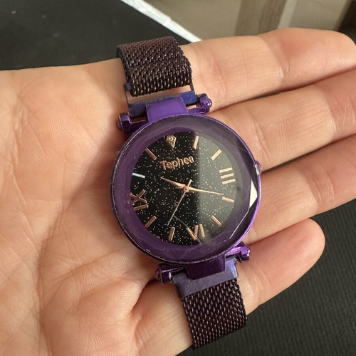 Tephea Starry Sky women's watch used, purple, analog with mesh strap