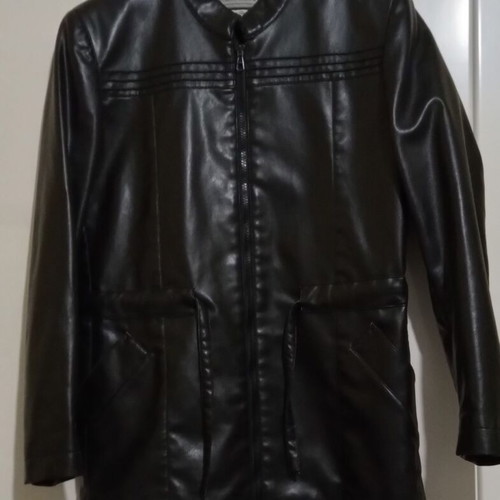 Vintage women's FENDISSIME eco leather jacket like new, black, size S