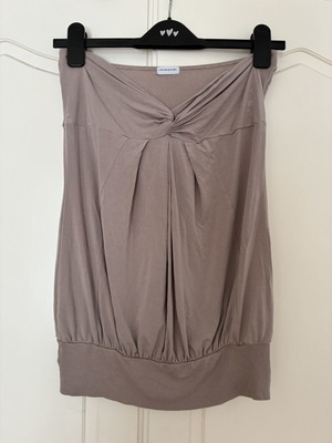 Intimissimi Taupe Modal Viscose Twist Front Bandeau Tube Top Size L Soft Ribbed Trim Strapless Shirt like new