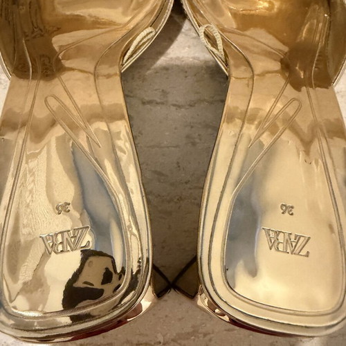 Zara gold mules like new, size 36