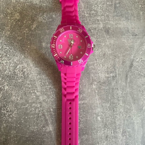 BKS TIME wristwatch used, pink, battery replacement needed