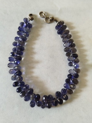 Handmade iolite and silver bracelet like new, purple