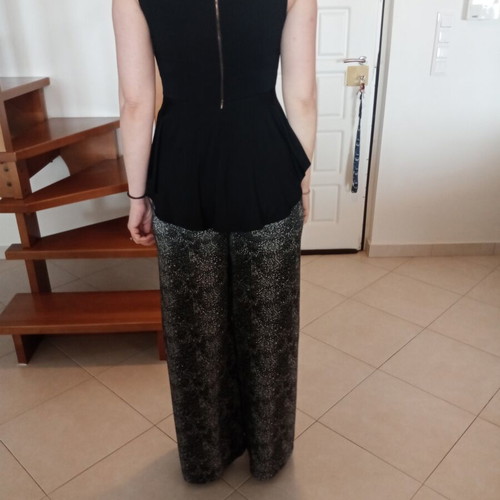 Black long top with sheer neckline like new, size M