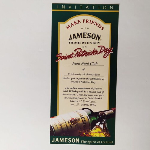 Club Nani Nani Jameson flyer used, Saint Patrick's Day 1997