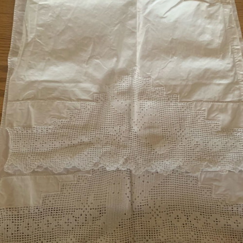 Cotton white pillowcases with handmade details new