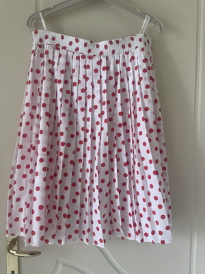 Pleated skirt like new, white and red, size L 40 12