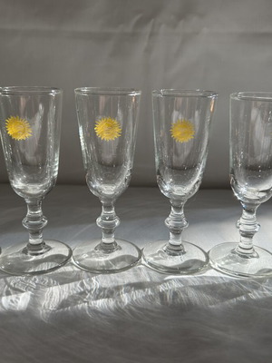 Set of 9 small liqueur glasses, 10 cm height