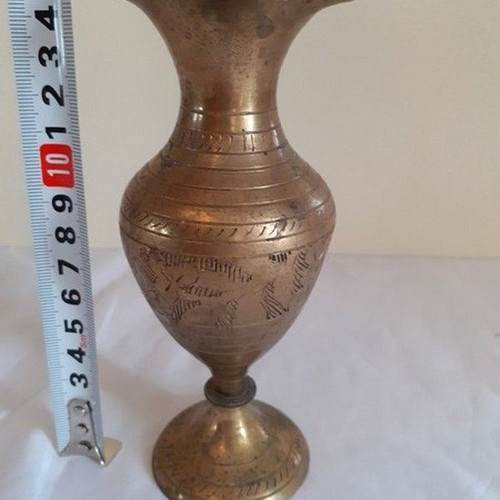 Antique bronze vase from India used, 15 cm