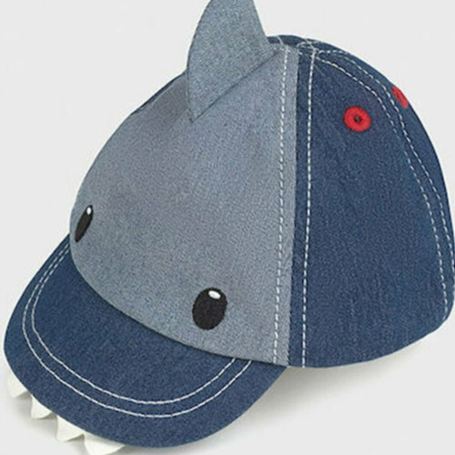 Mayoral shark hat new, denim fabric for newborn