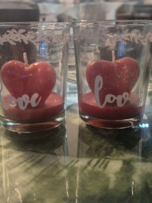 Decorative heart-shaped candles like new