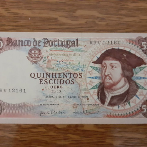 Portugal 500 Escudos banknote 1979 P #170 UNC