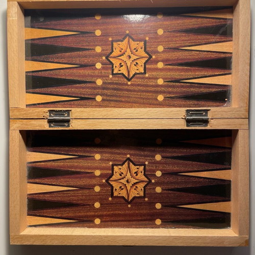Mini chess, backgammon, checkers used without pieces