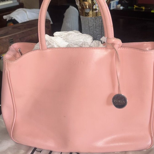 Furla pink handbag used, missing shoulder strap