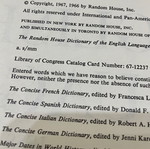 English language dictionary like new, 1967 volume, RANDOM DICTIONARY