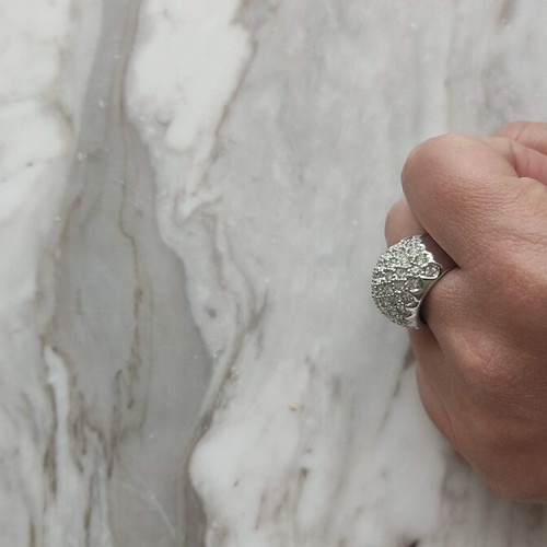 Chunky ring used with zircon stones