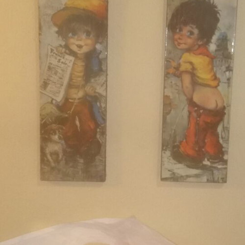 Michel Thomas Le Pipi painting like new, Poulbot style