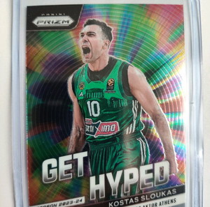 2023-24 Panini Prizm Euroleague Basketball Get Hyped Inserts KOSTAS SLOUKAS