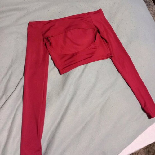 Shein top new with soft velvet fabric, off-shoulder back