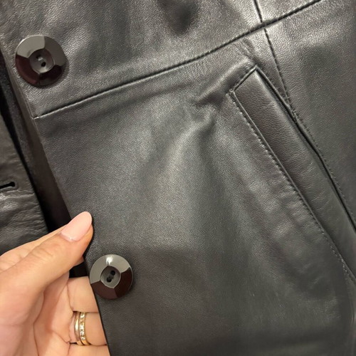 Leather trench coat size M like new, black