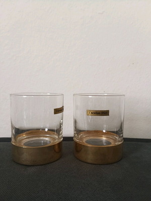 Σετ ποτήρια Dior μεταχειρισμένα, vintage με μεταλλική βάση χρυσού