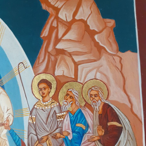 Byzantine icon new, egg tempera on wood with real gold leaf